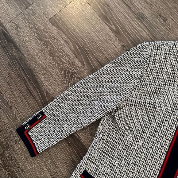 St. John Collection Navy White and Red Zip Up Sweater - Picture 2 of 9